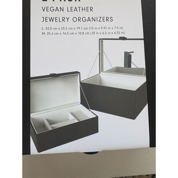 2-Pack Leather Jewelry Organizers with Built-in Mirror - Picture 8 of 9